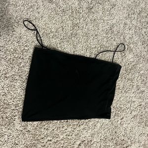 Black cropped tank top